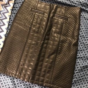 Ann Taylor black leather skirt